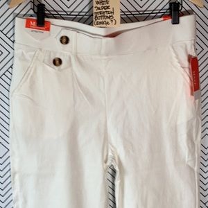 NWT SUPER STRETCH WHITE PANTS XL